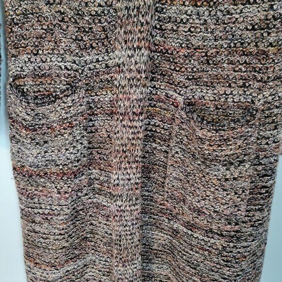 J. Jill Sweater Brown Knit‎ Long Sleeve Button Up Long Cardigan Coat Womens XS - Picture 3 of 8